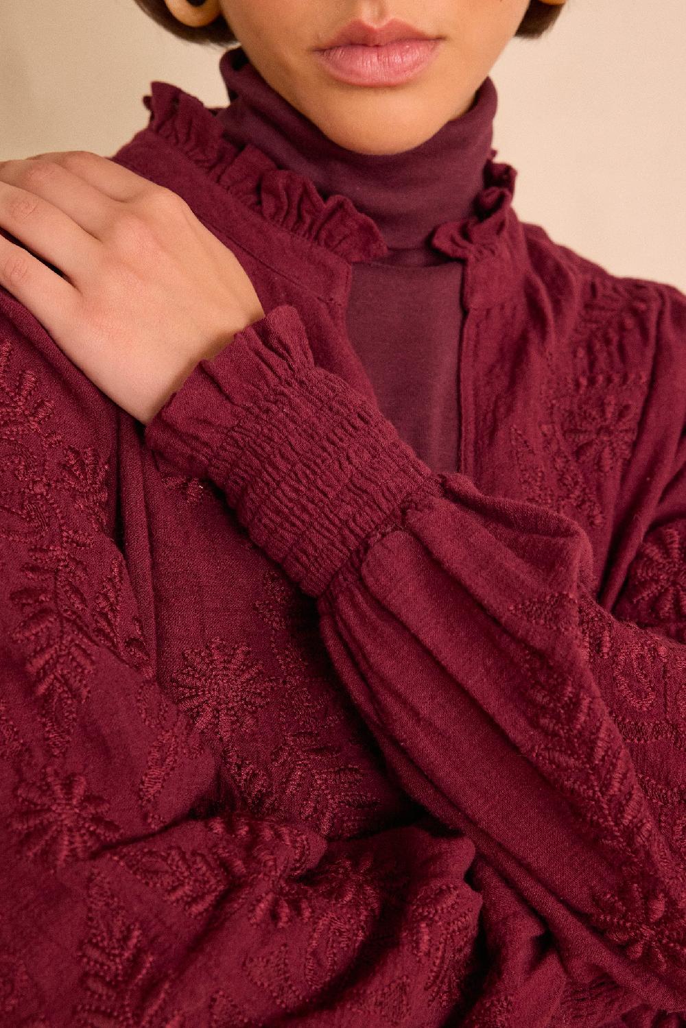 Maison 123 MALIA Embroidered Blouse In 100% Cotton