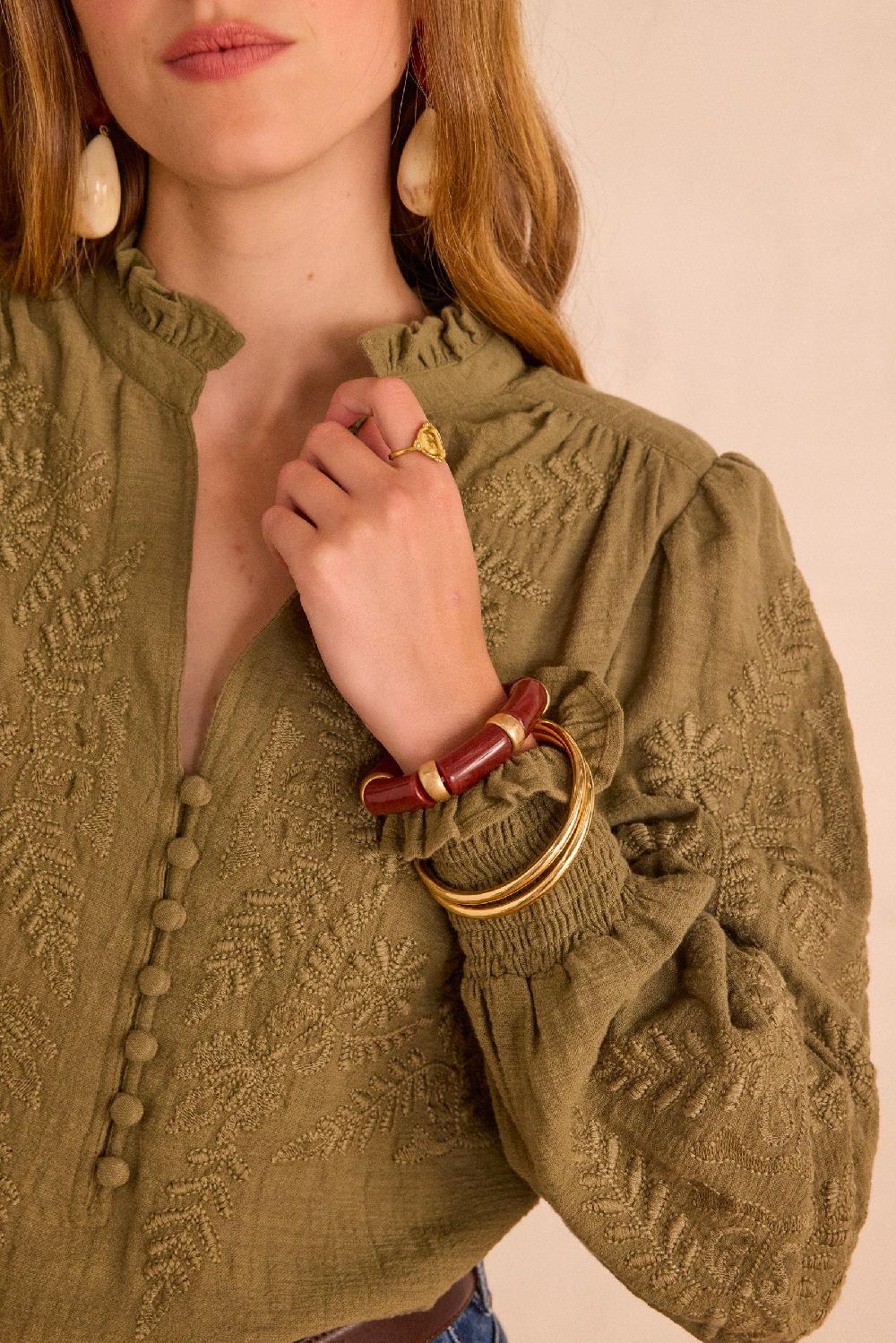 maison 123 MALIA embroidered blouse in 100% cotton