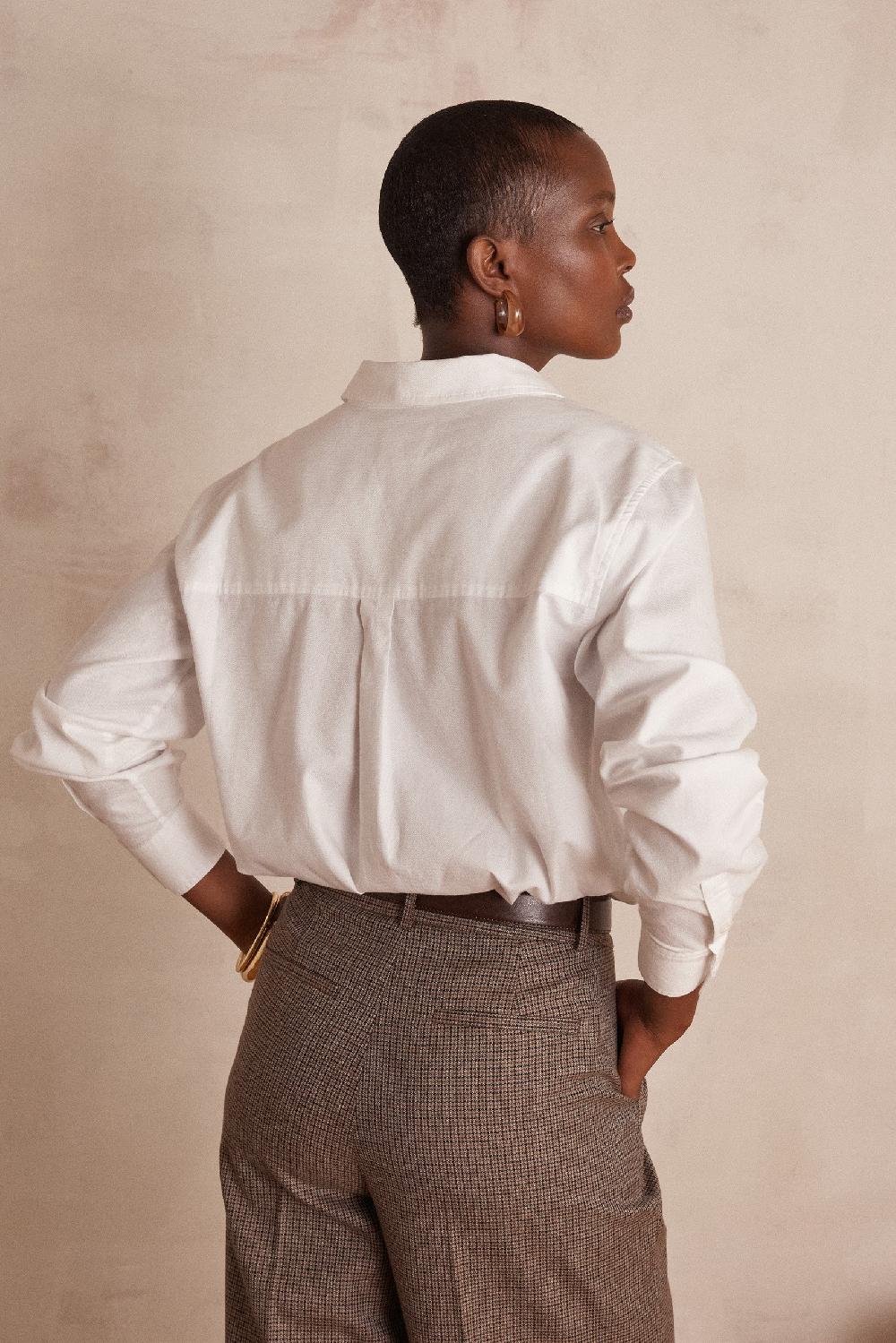 Maison 123 MANDIE V-neck Blouse In Cotton