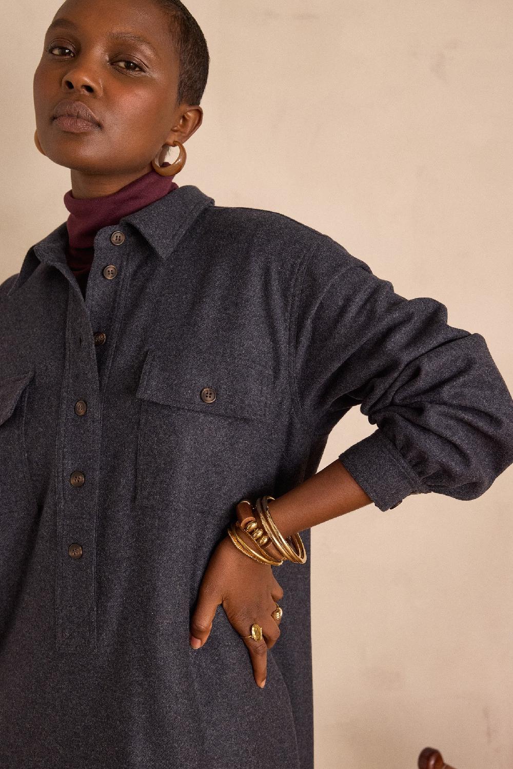 Maison 123 MARLINE Straight Wool Dress