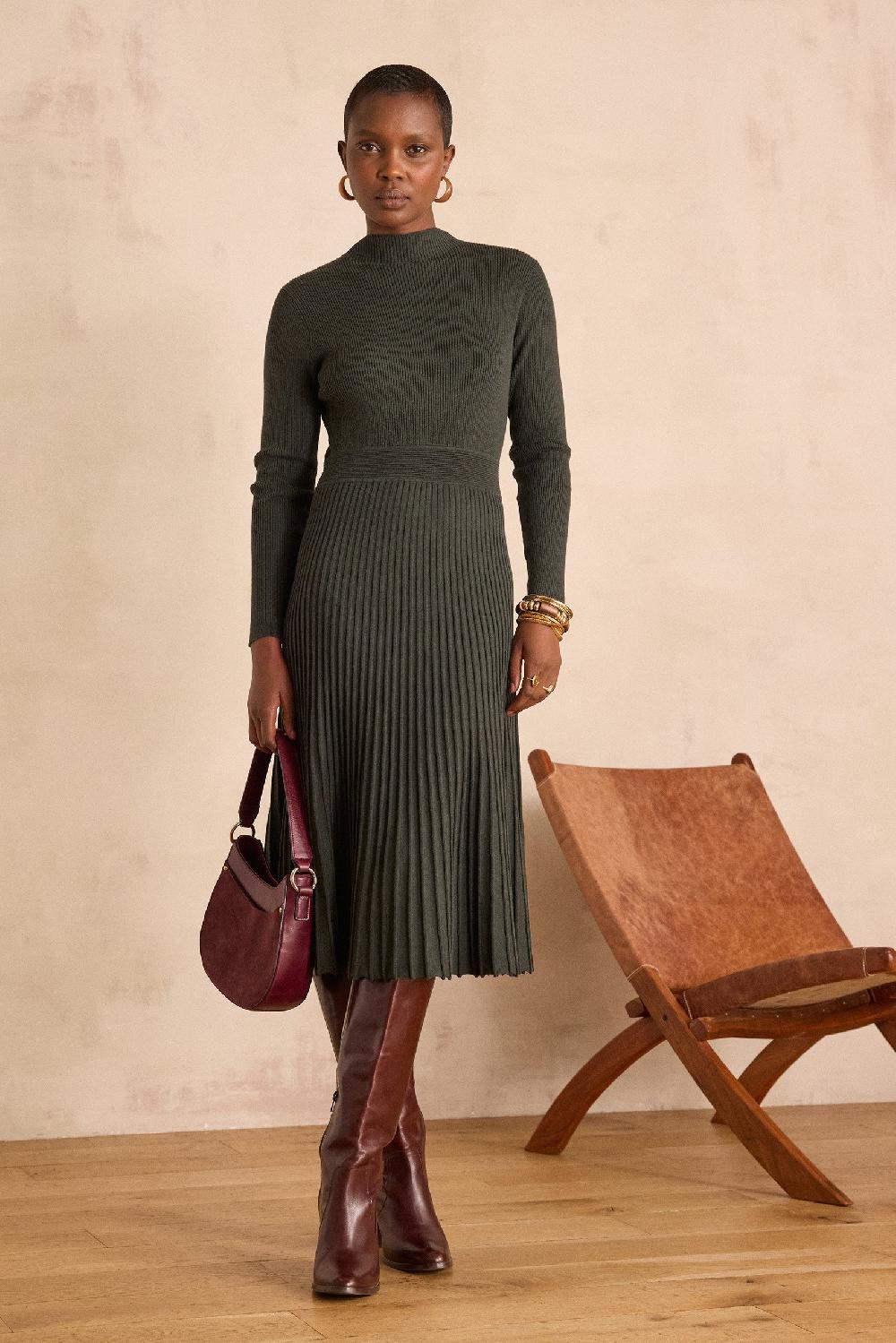 maison 123 MARTIKA pleated knit dress