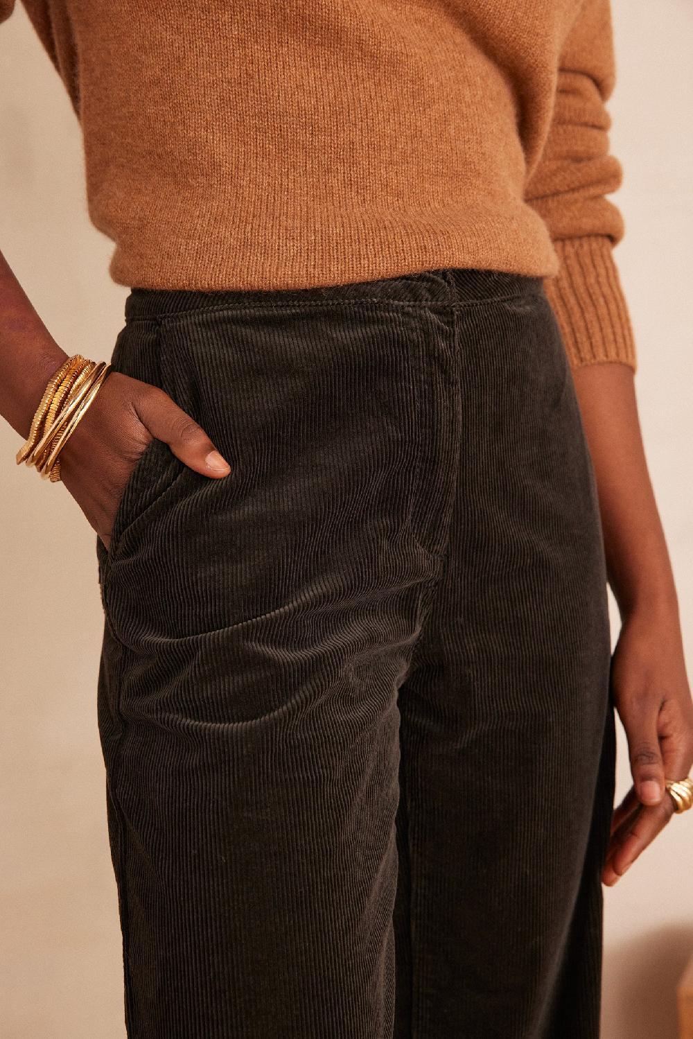 Maison 123 MARTIN Wide-leg Cotton Velvet Trousers