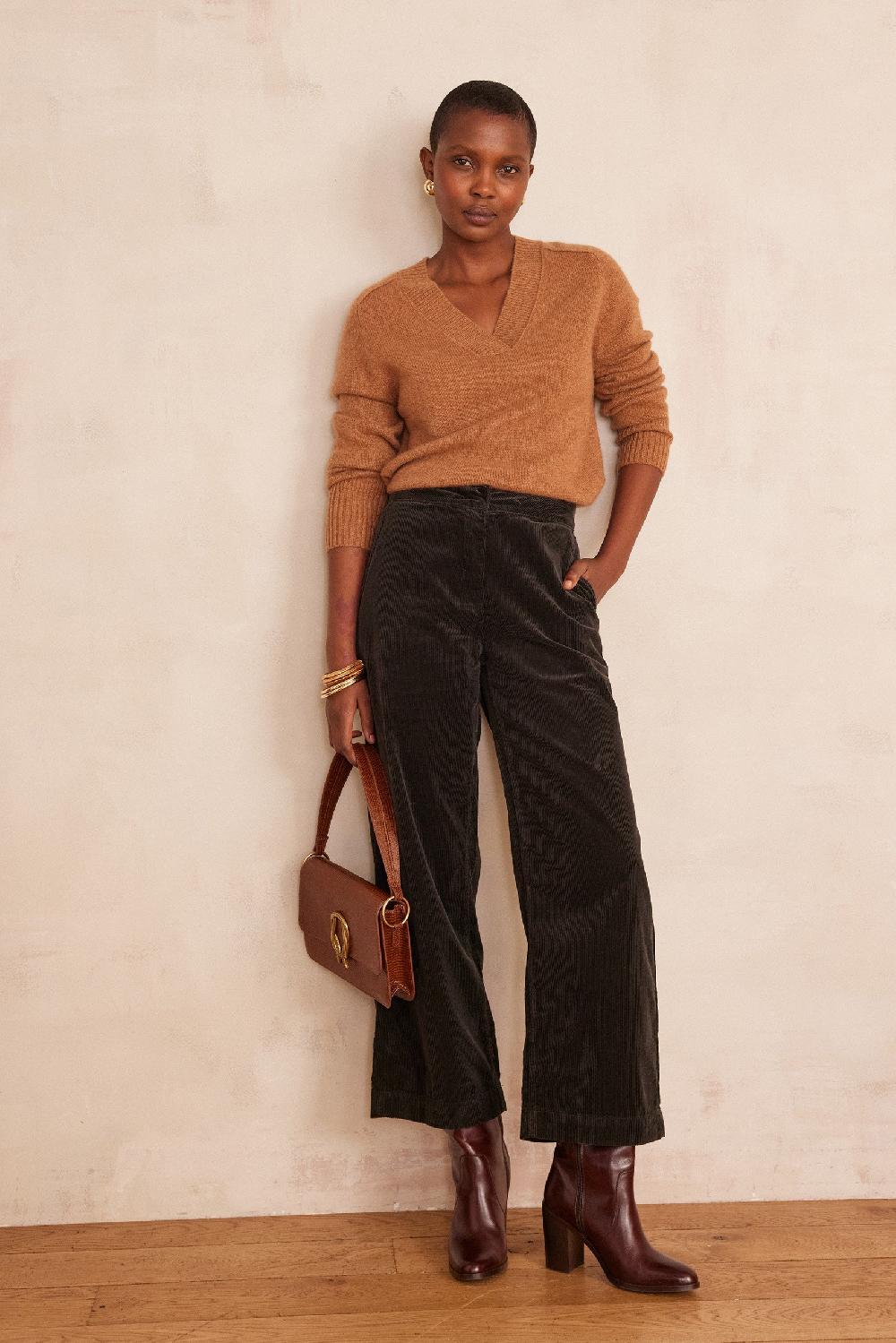 maison 123 MARTIN wide-leg cotton velvet trousers