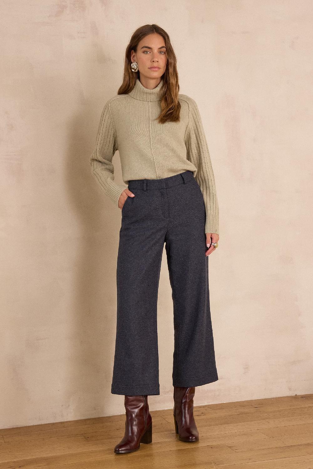 Maison 123 MELINA Cropped Wool Trousers