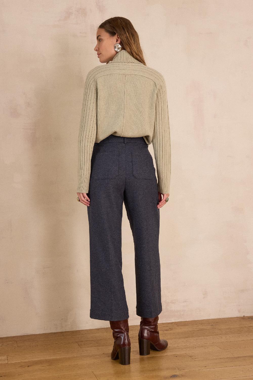 Maison 123 MELINA Cropped Wool Trousers