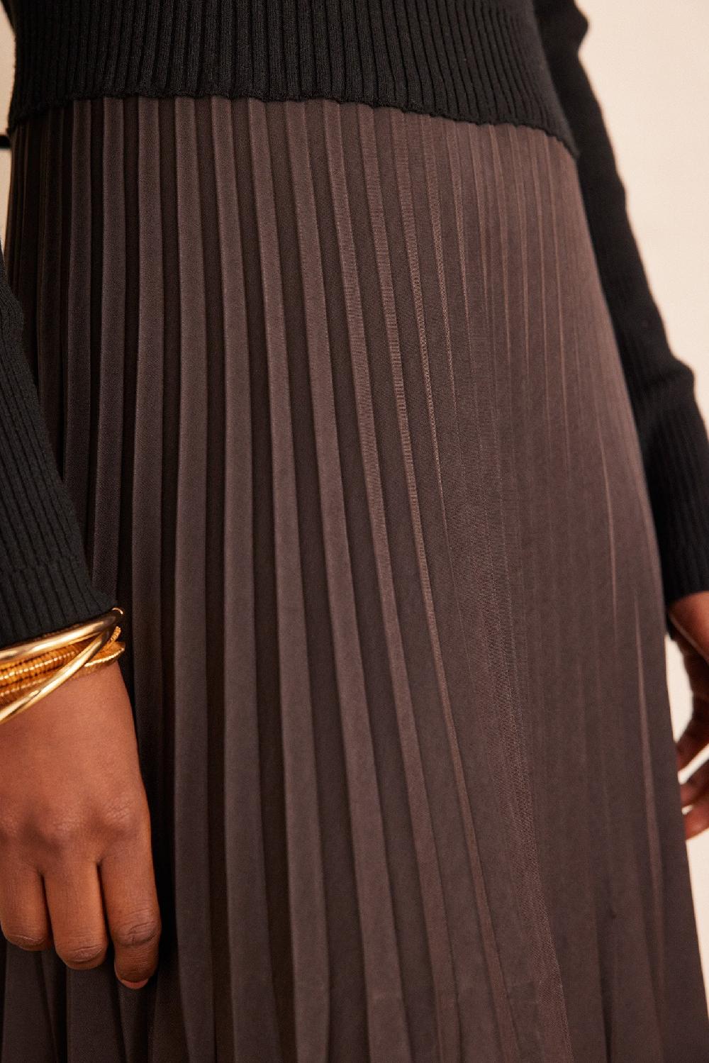 Maison 123 Mixed-material Dress RUBIS