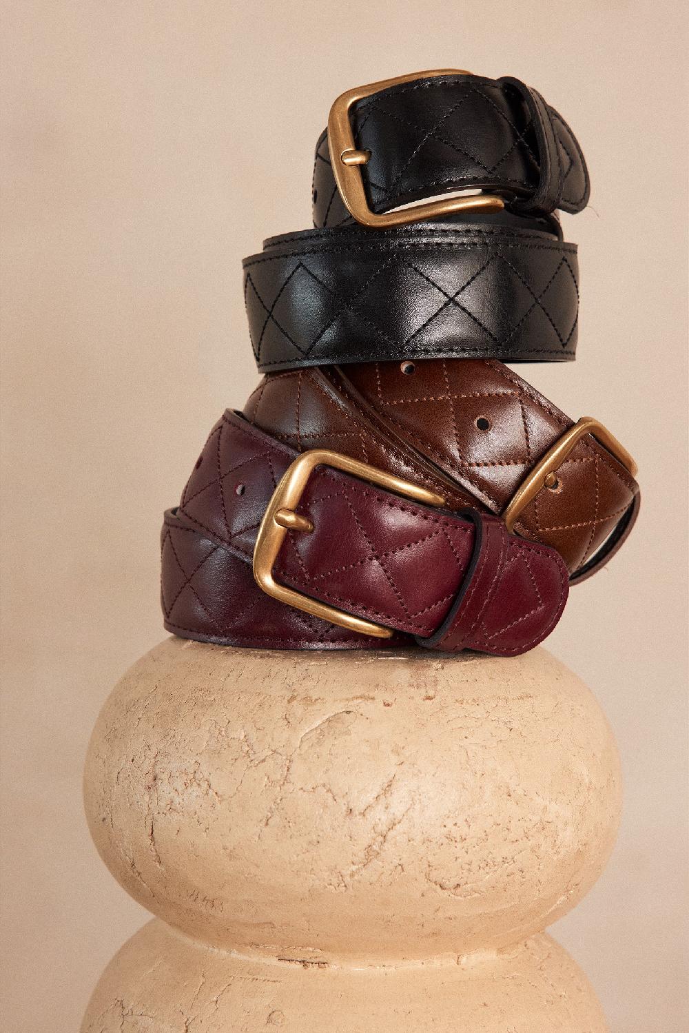 Maison 123 NELLY Quilted Leather Belt