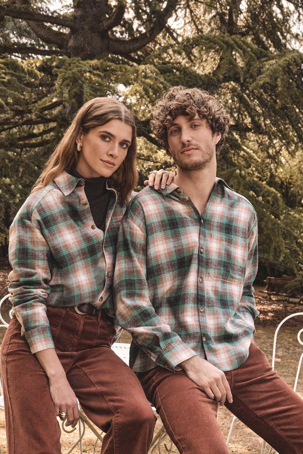 maison 123 NOMADE Unisex Cotton Checked Shirt
