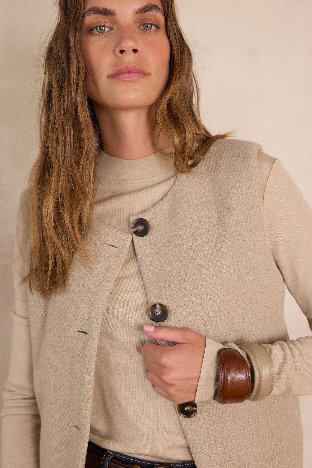 Maison 123 PAIGE Fringed Cardigan In Wool