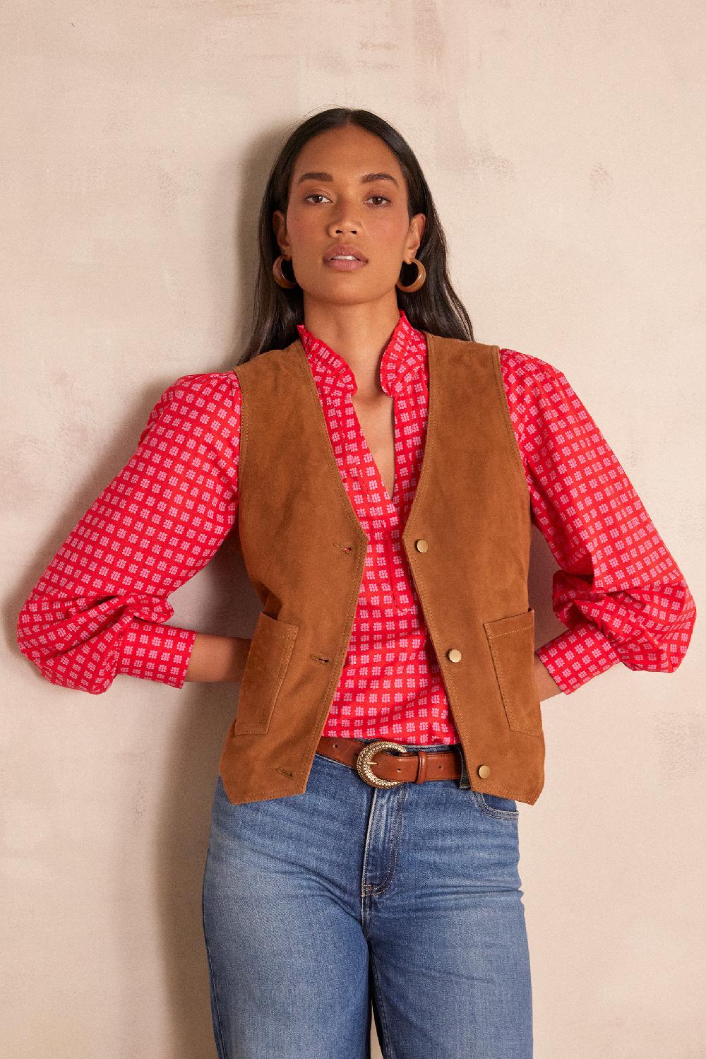 Maison 123 PERLIN Leather Waistcoat