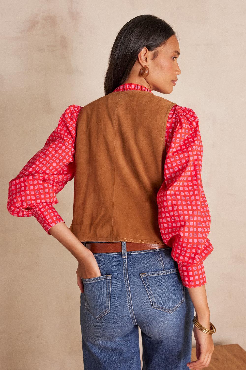 Maison 123 PERLIN Leather Waistcoat