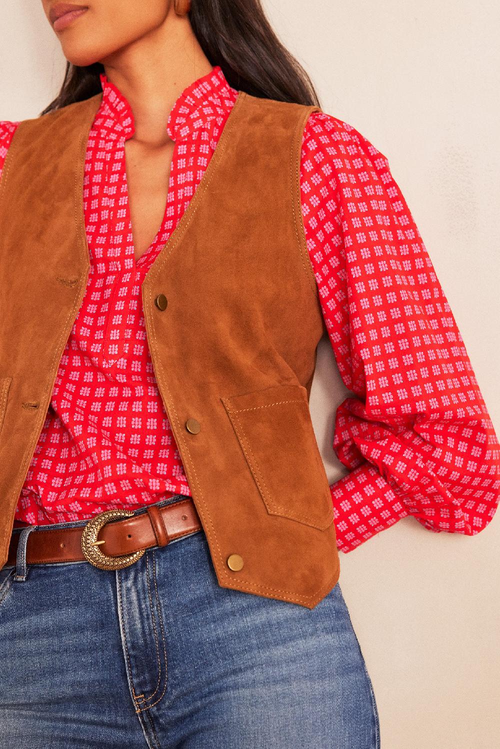 Maison 123 PERLIN Leather Waistcoat