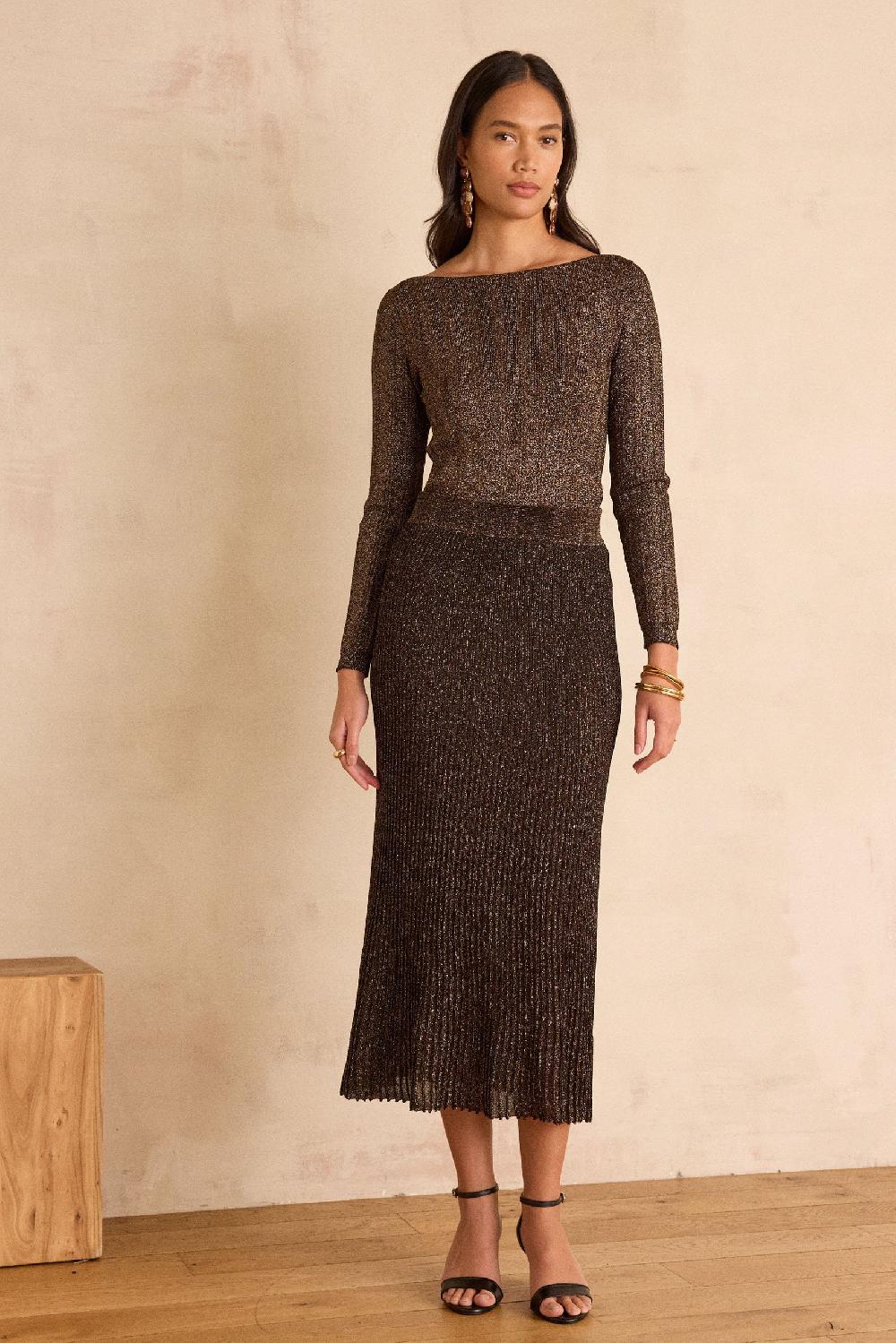 Maison 123 Pleated Knit Skirt CARILLON