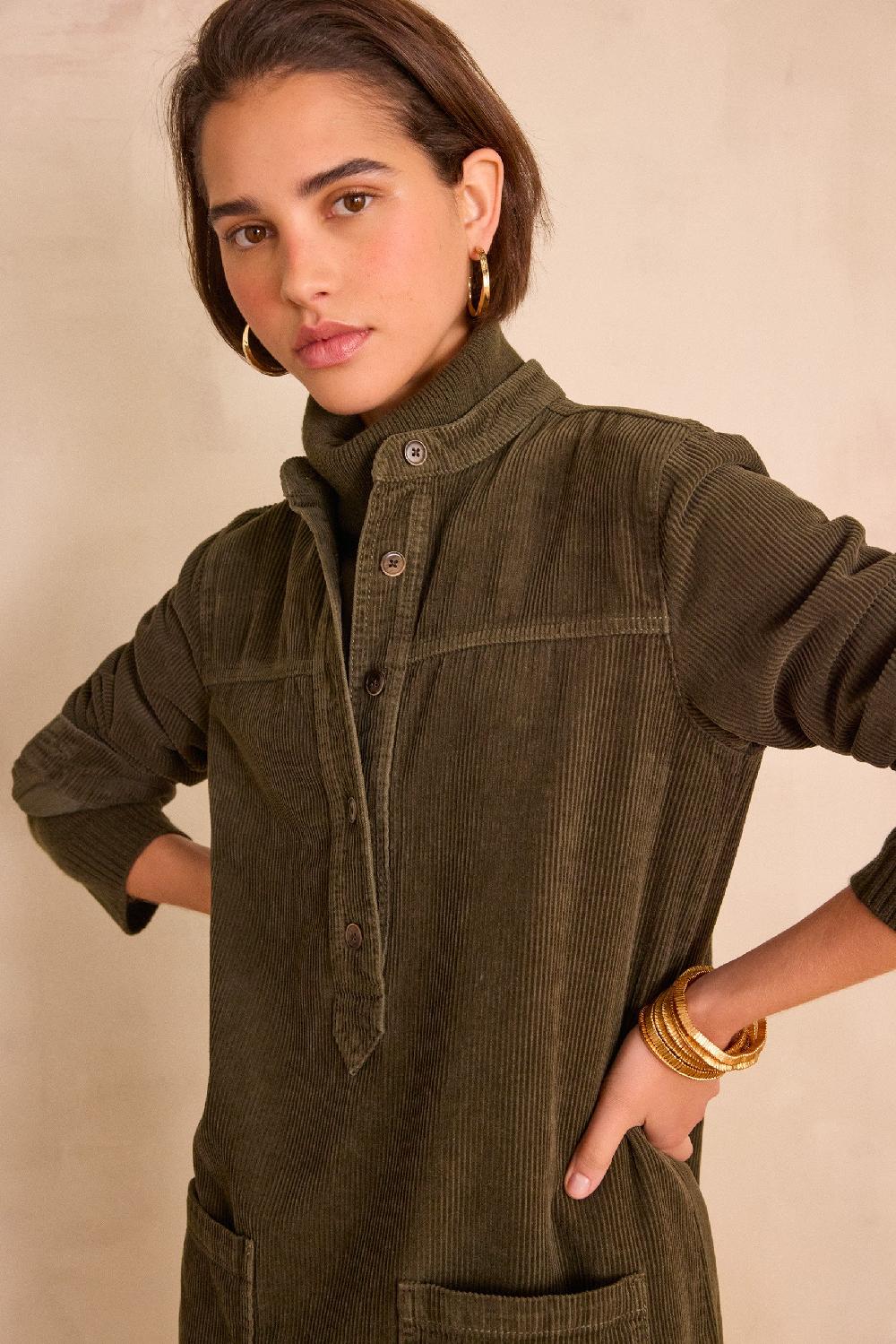 Maison 123 RITA Corduroy Shirt Dress