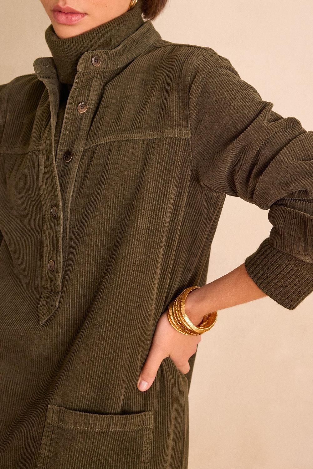 Maison 123 RITA Corduroy Shirt Dress