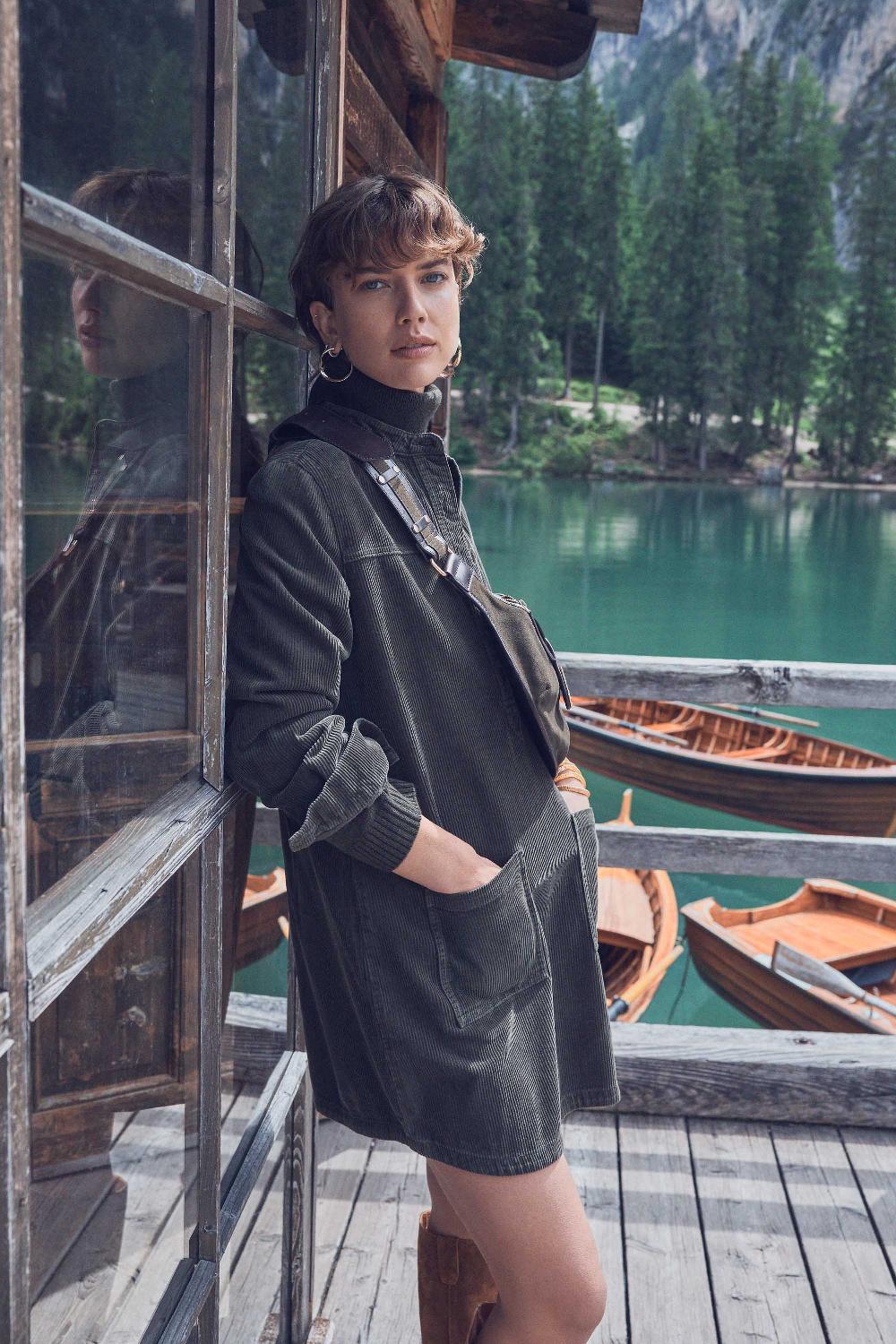 maison 123 RITA corduroy shirt dress