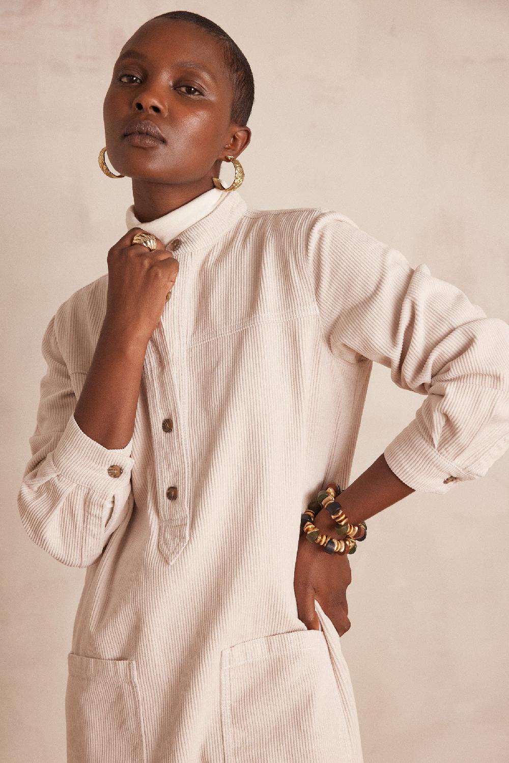 Maison 123 RITA Velvet Shirt Dress