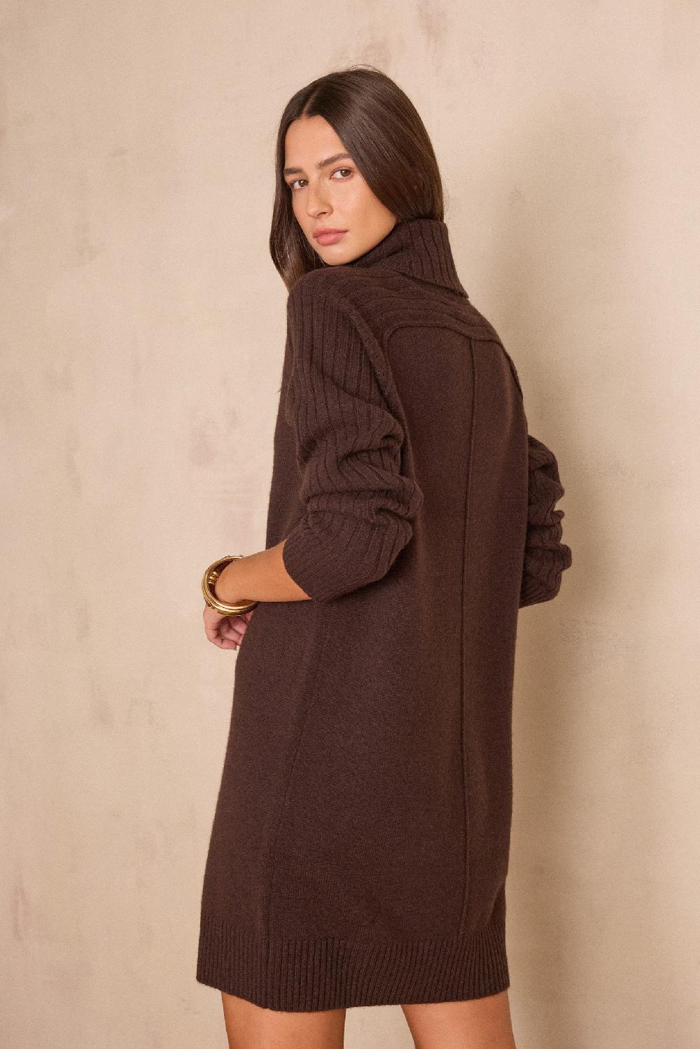 Maison 123 ROXA Wool Turtleneck Dress