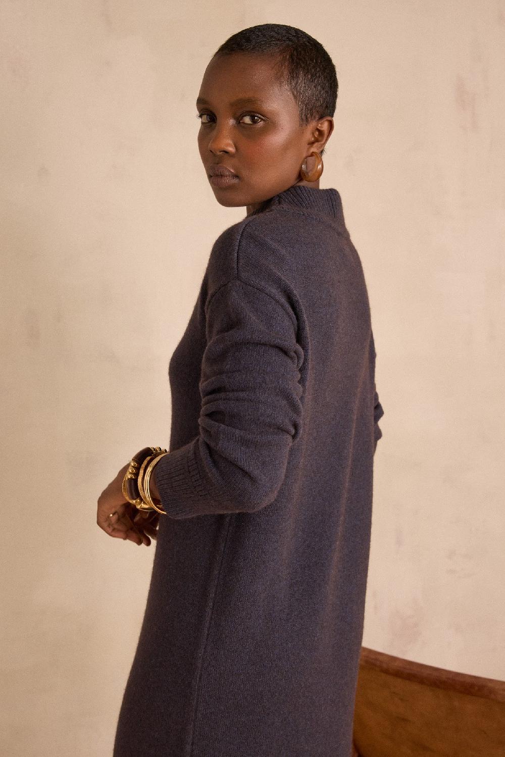 Maison 123 ROXANA Straight Wool Dress