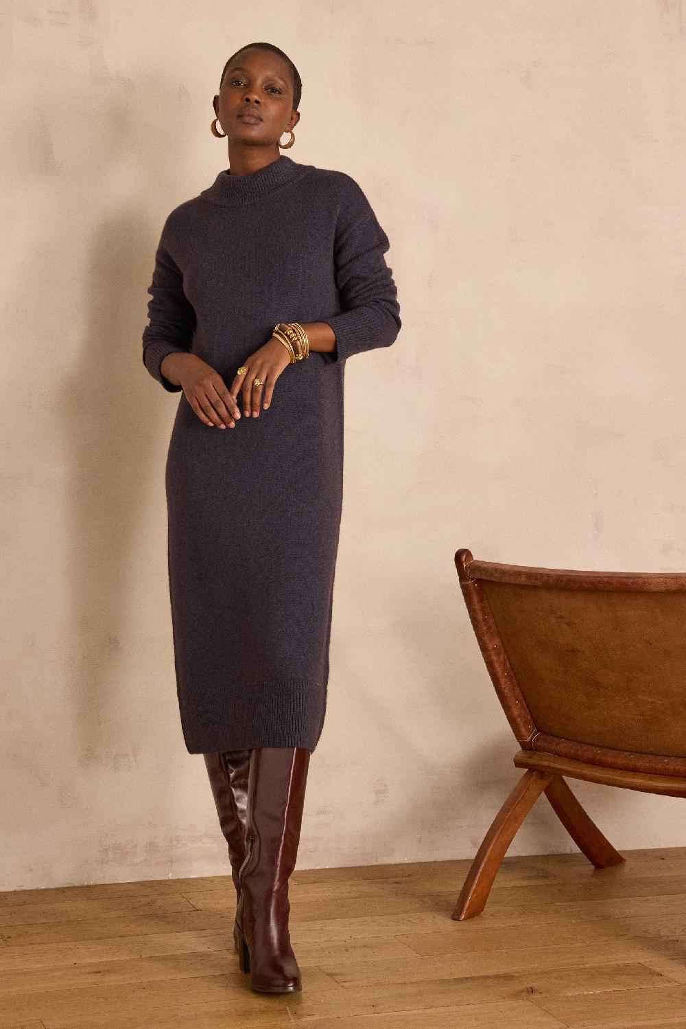 maison 123 ROXANA straight wool dress
