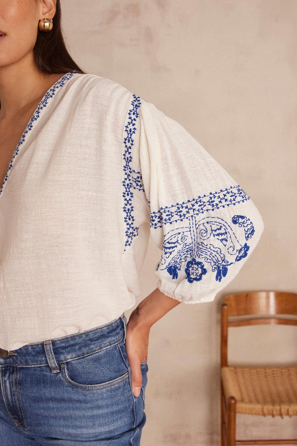 Maison 123 SALLY Embroidered Cotton Blouse