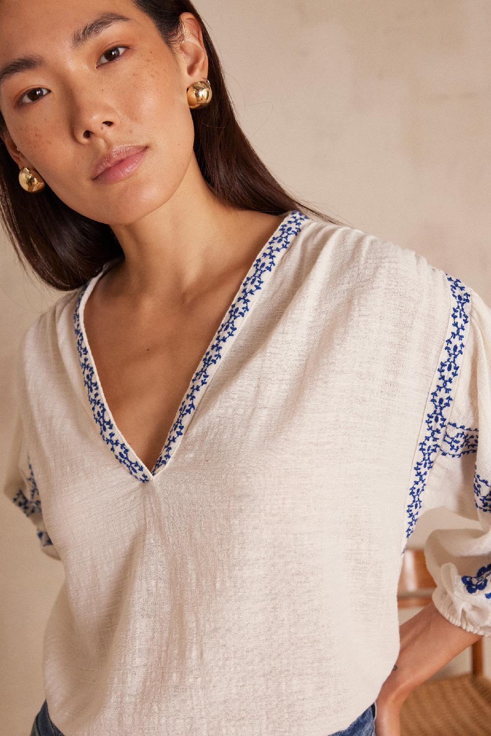 Maison 123 SALLY Embroidered Cotton Blouse
