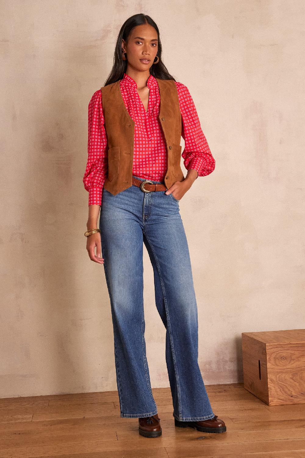 Maison 123 SANDY Wide-leg Jeans In Denim