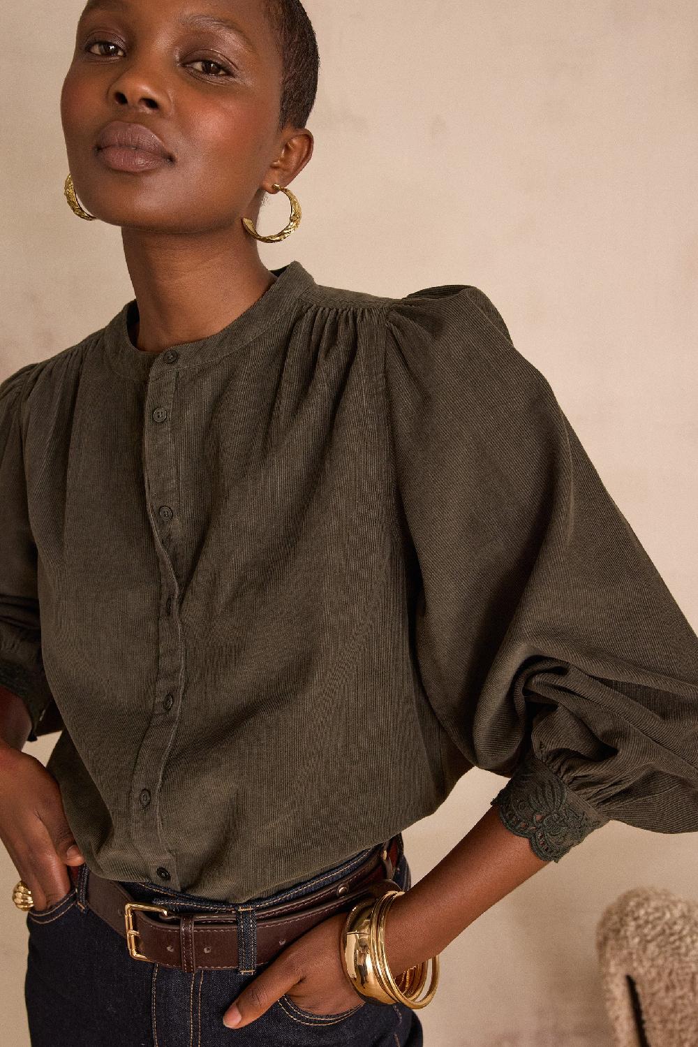 Maison 123 SENNA Blouse In 100% Cotton Corduroy