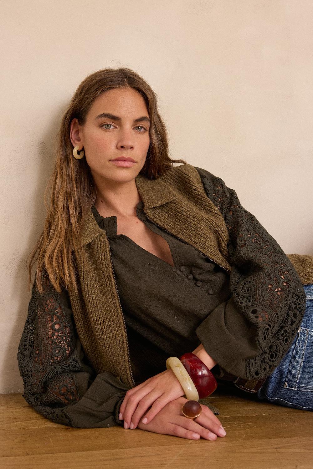 maison 123 SIMONE embroidered blouse in 100% cotton