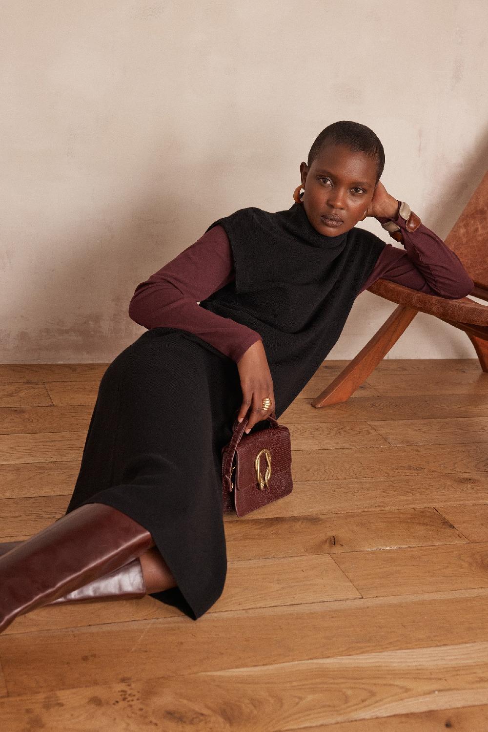 Maison 123 Sleeveless ROMANCE Dress In Ribbed Knit