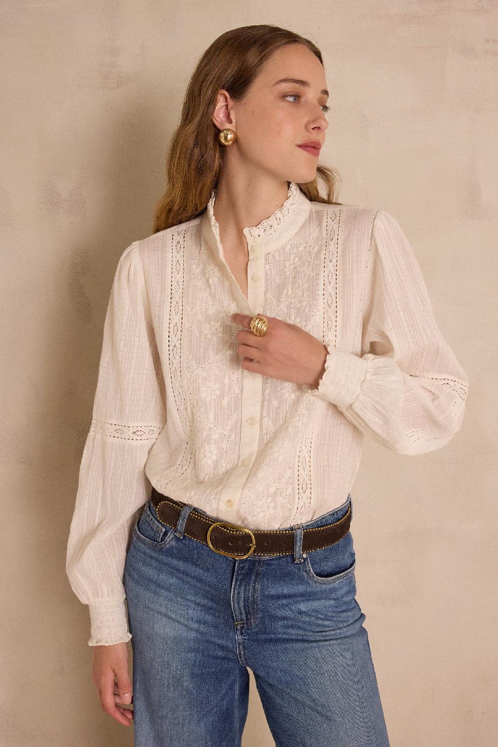 Maison 123 SOPHIA Blouse In 100% Cotton