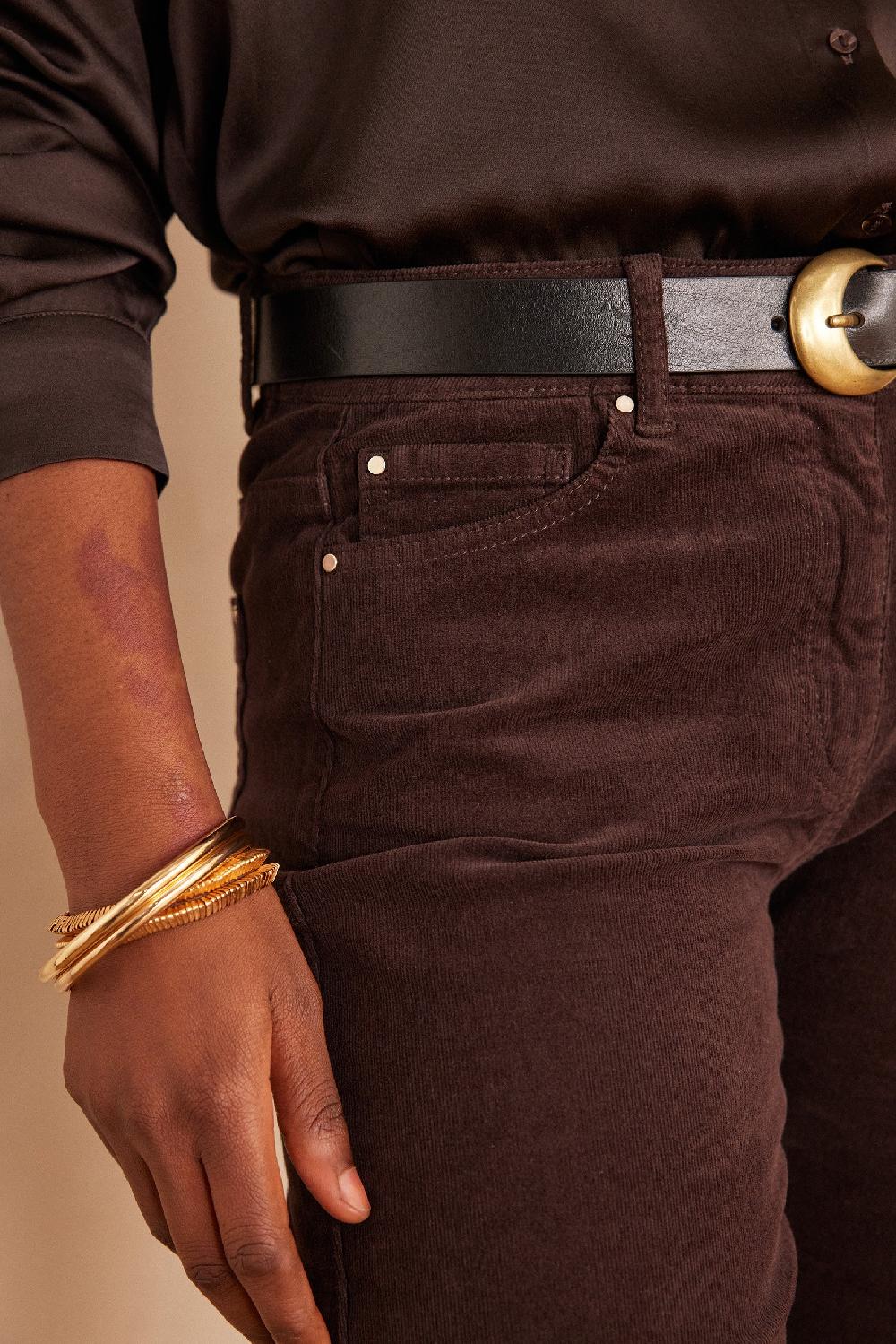 Maison 123 Straight Cotton Velvet Trousers MARCUS