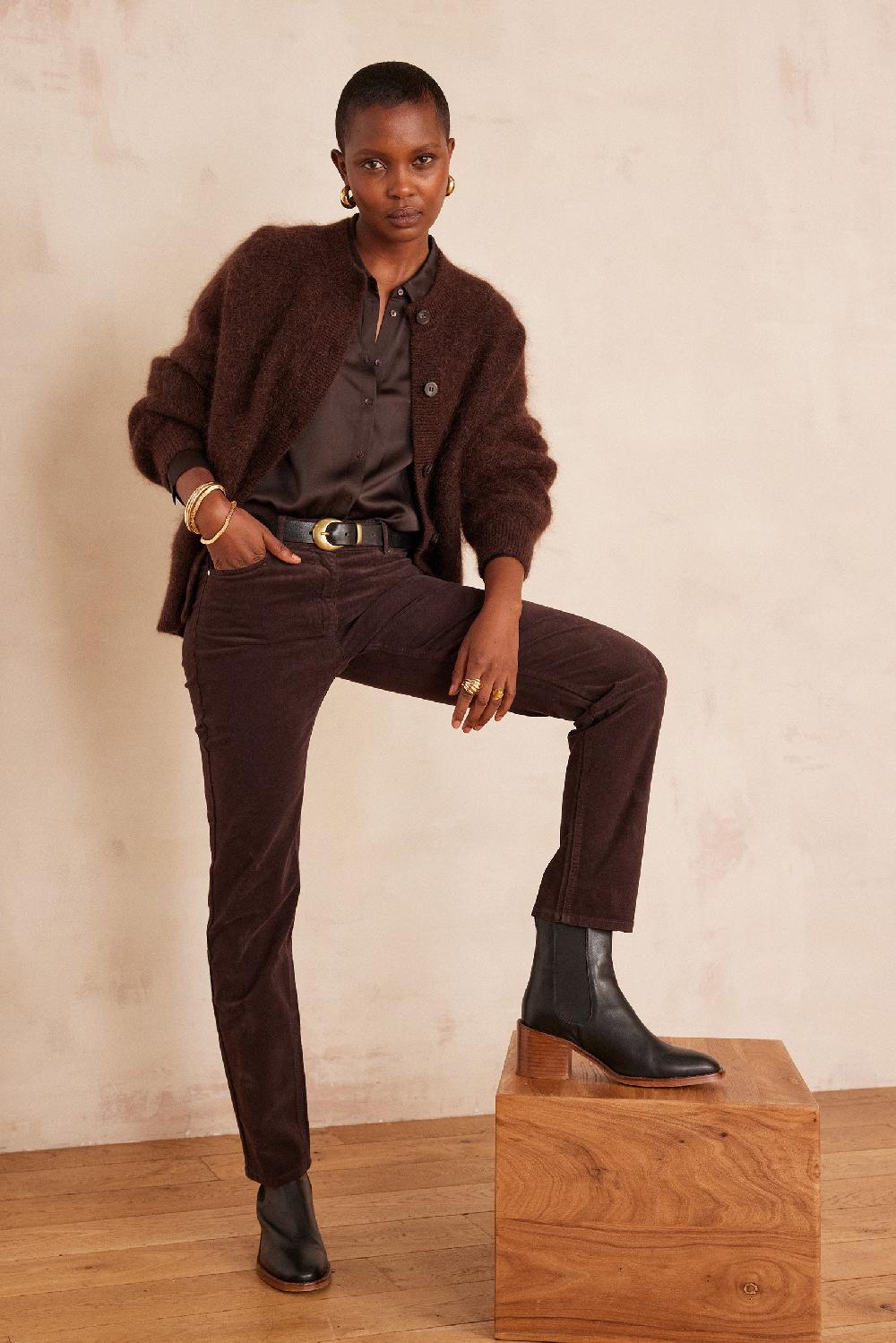 maison 123 Straight cotton velvet trousers MARCUS