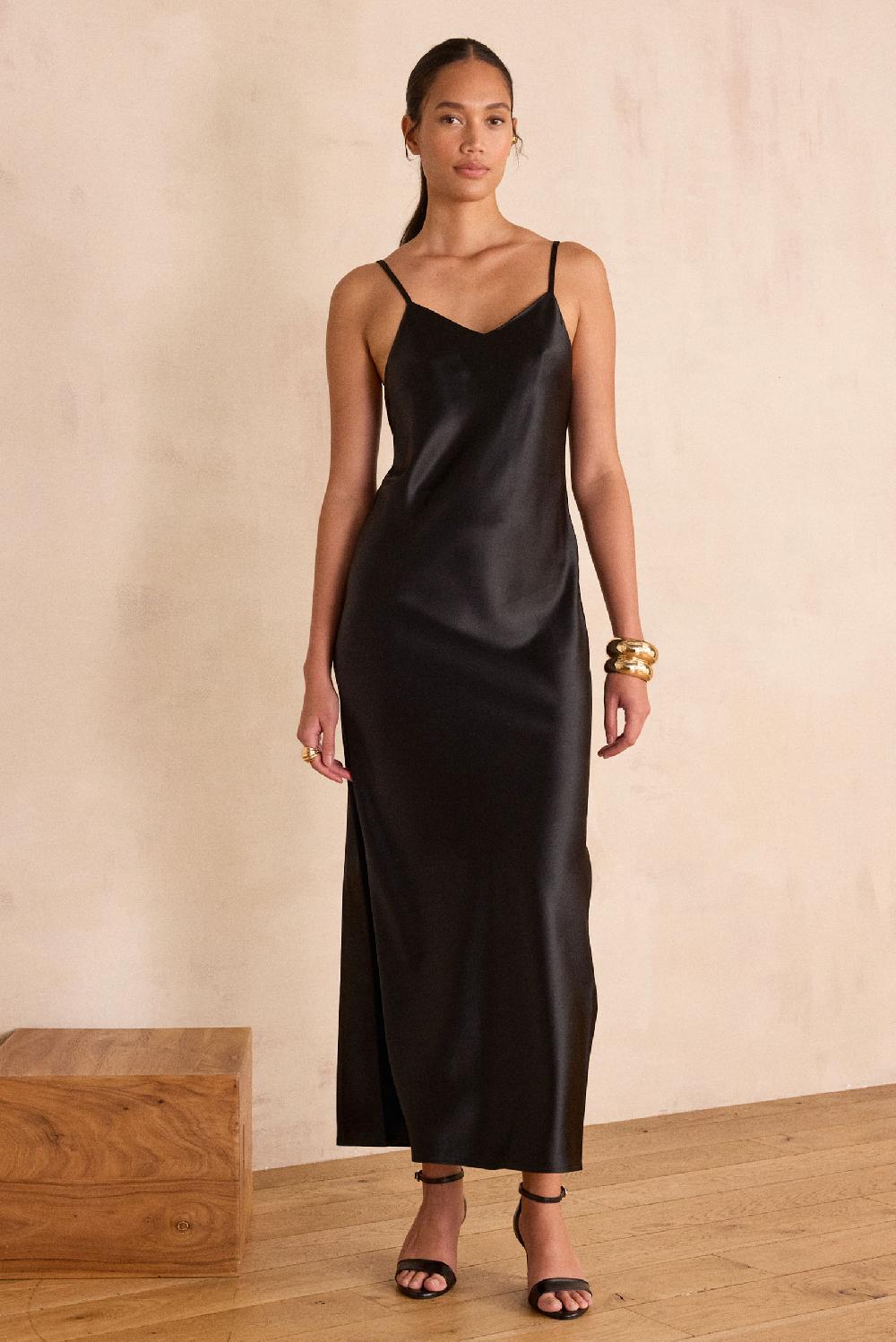 Maison 123 Straight Satin Dress REFLET