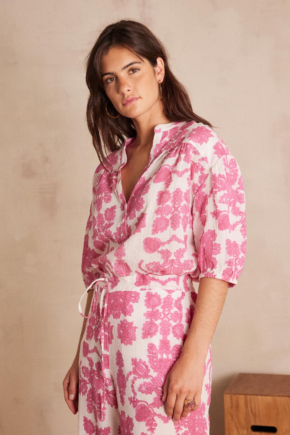 Maison 123 SUN Blouse In Floral Printed Cotton