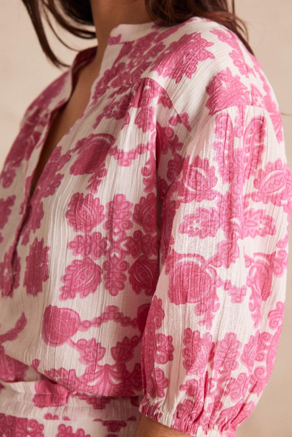 Maison 123 SUN Blouse In Floral Printed Cotton