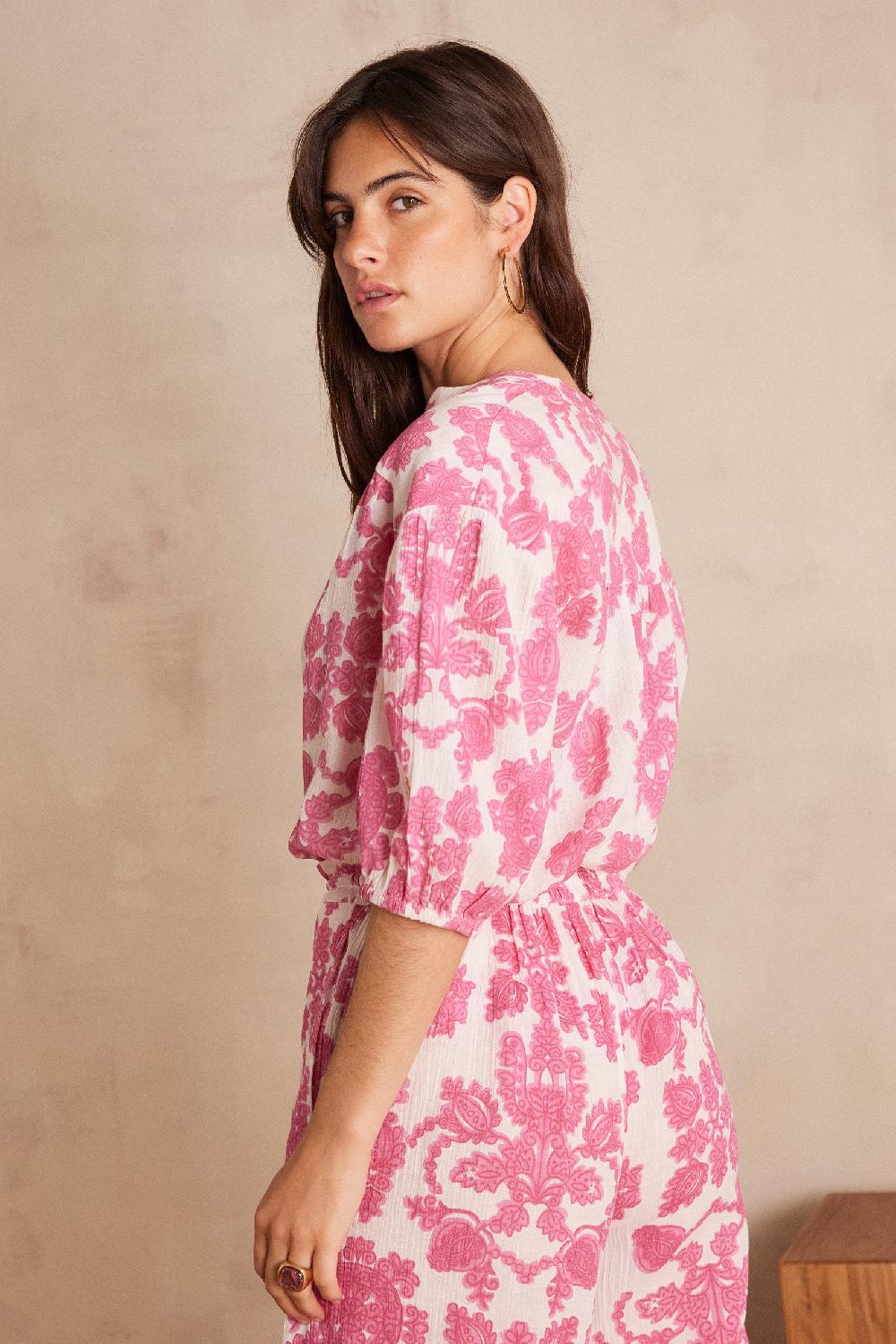 Maison 123 SUN Blouse In Floral Printed Cotton