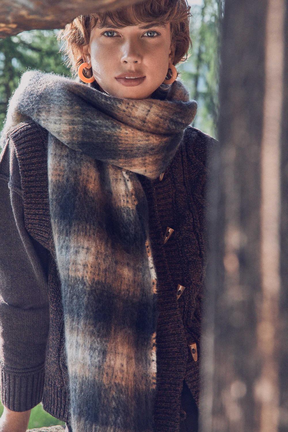 maison 123 THEODORE checked scarf