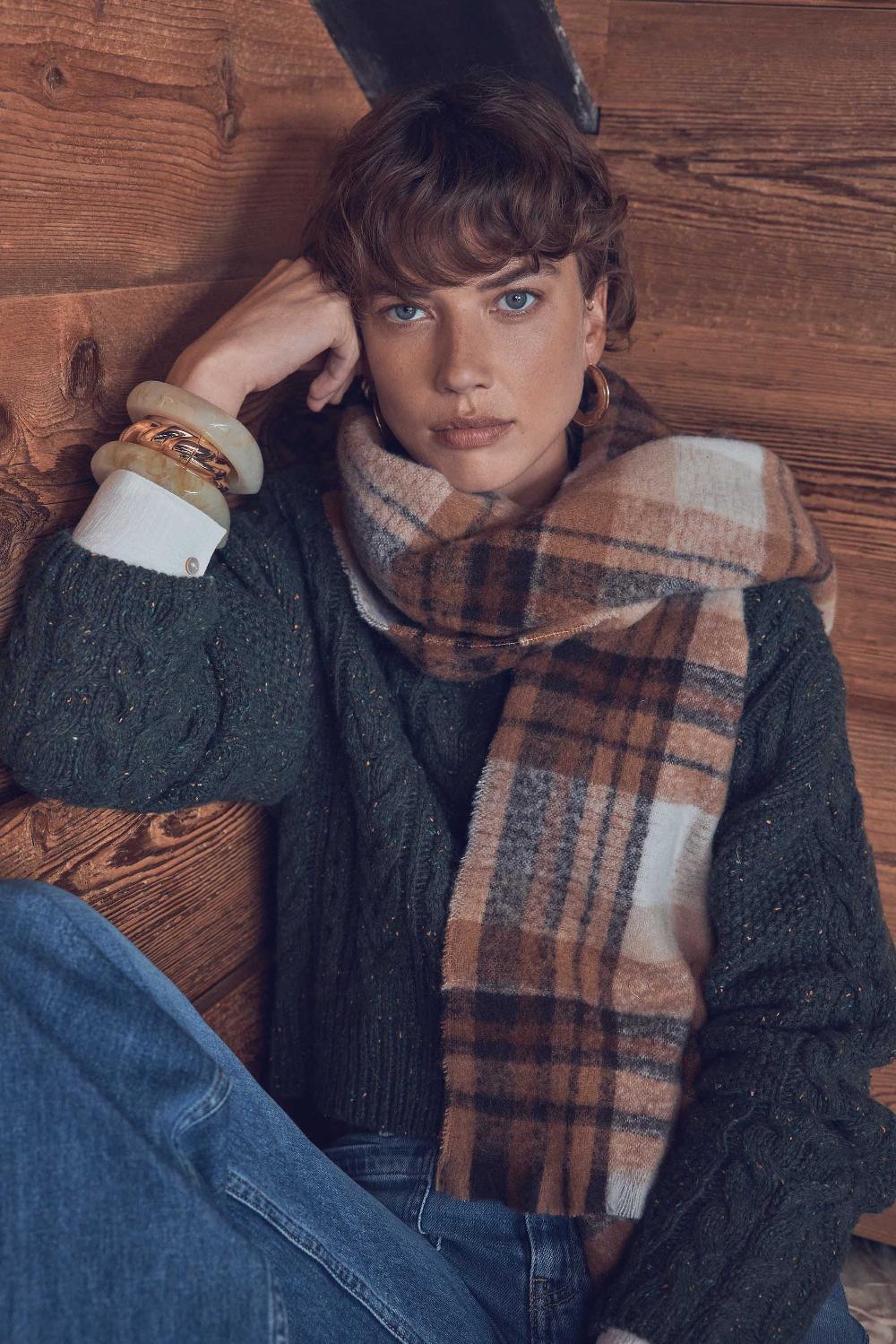 maison 123 TRISTAN checked scarf