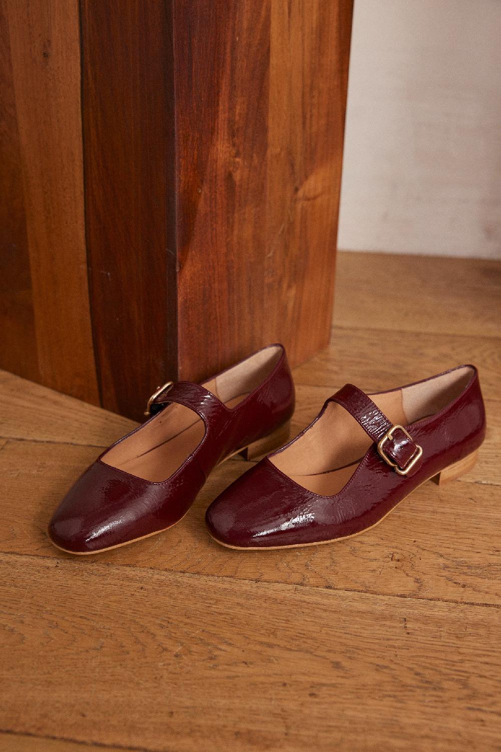 Maison 123 VELVET Patent Leather Ballet Flats