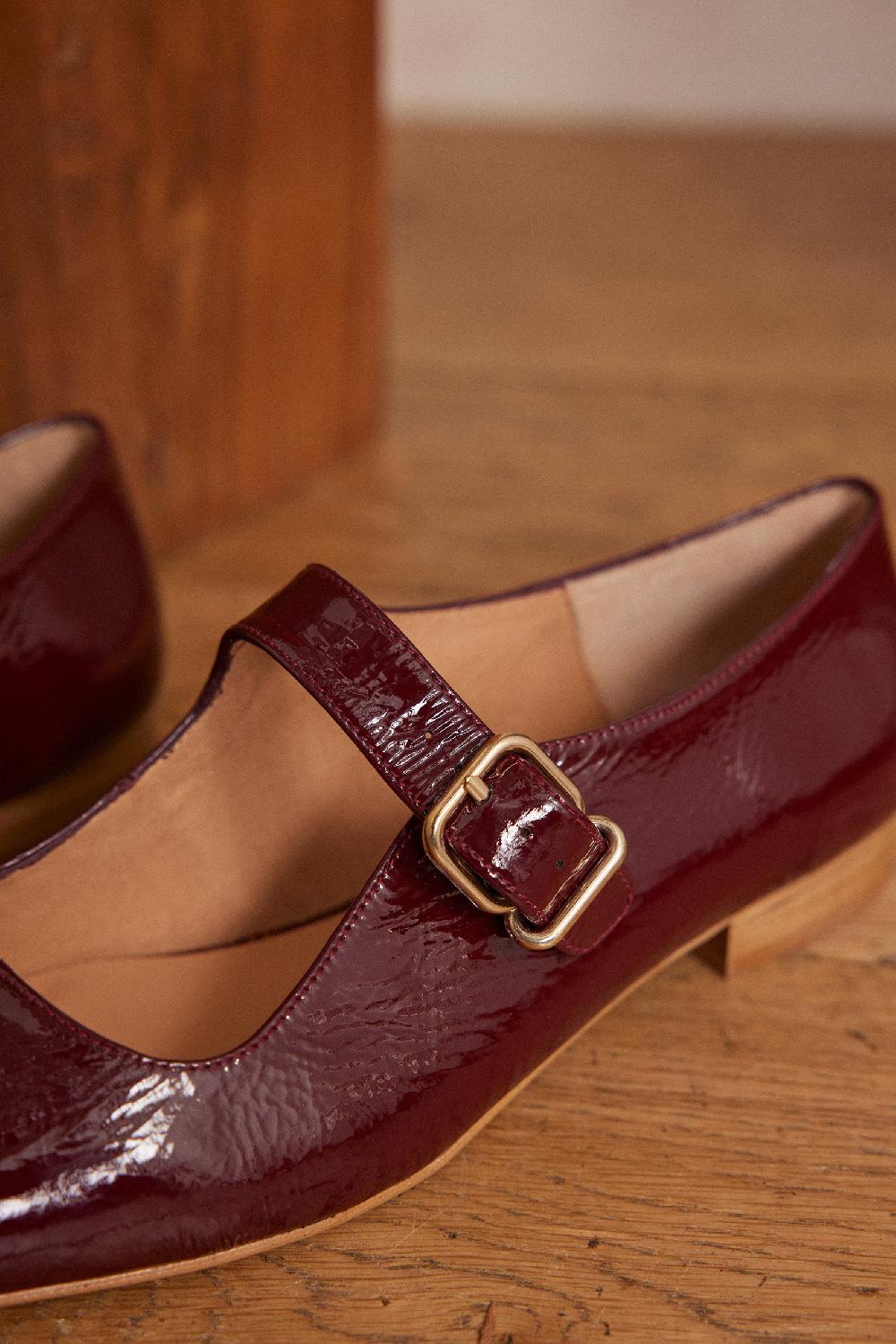 Maison 123 VELVET Patent Leather Ballet Flats