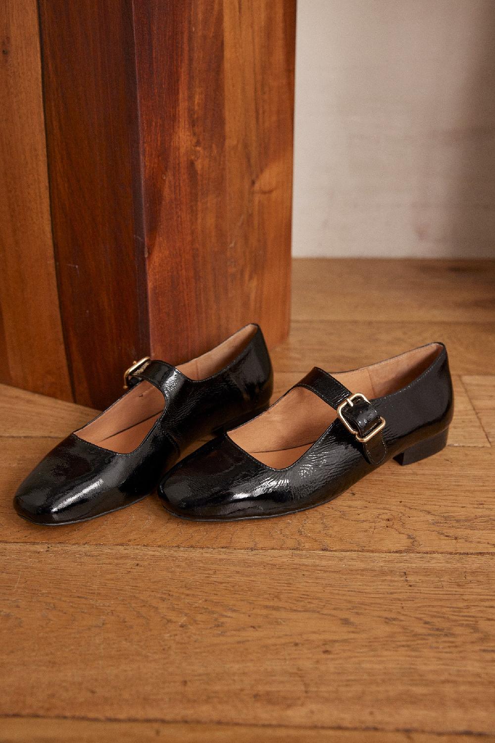 Maison 123 VELVET Patent Leather Ballet Flats