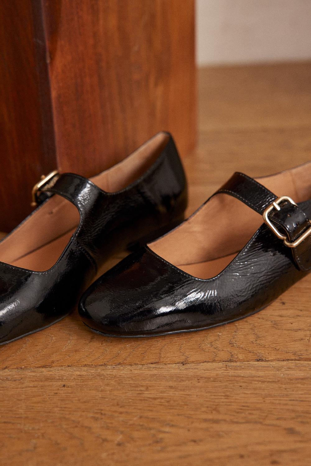 Maison 123 VELVET Patent Leather Ballet Flats