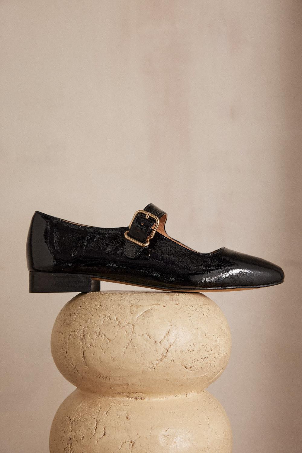 maison 123 VELVET patent leather ballet flats