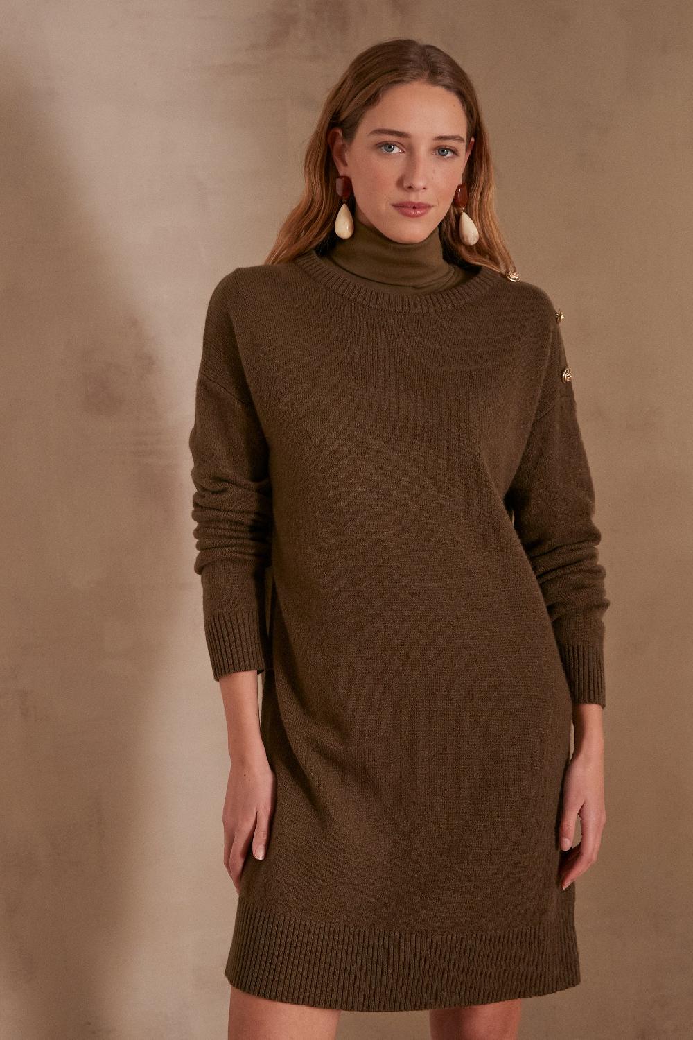 Maison 123 Wool Jumper Dress In 100% Wool LINA
