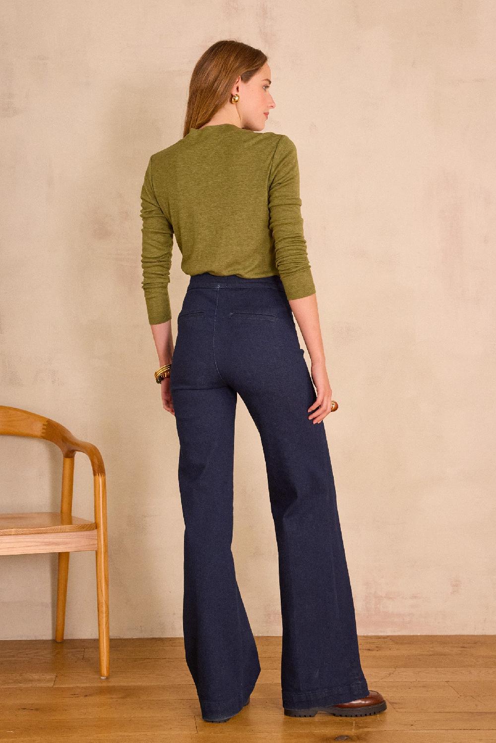 Maison 123 OXAN High-waisted Wide-leg Jeans In Denim