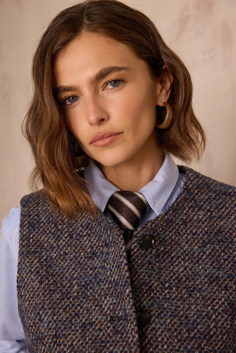 Maison 123 PHARELL Sleeveless Waistcoat In Tweed Wool