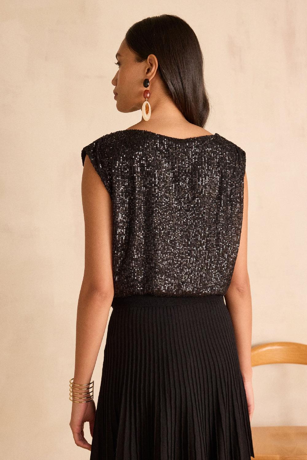 Maison 123 Sleeveless T-shirt With Sequins FELICITE