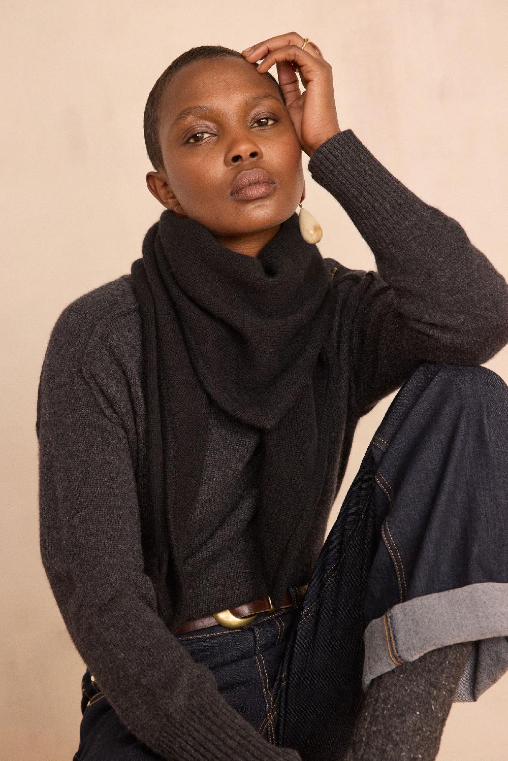 Maison 123 Triangle Scarf In 100% 2-ply Cashmere THOMAS