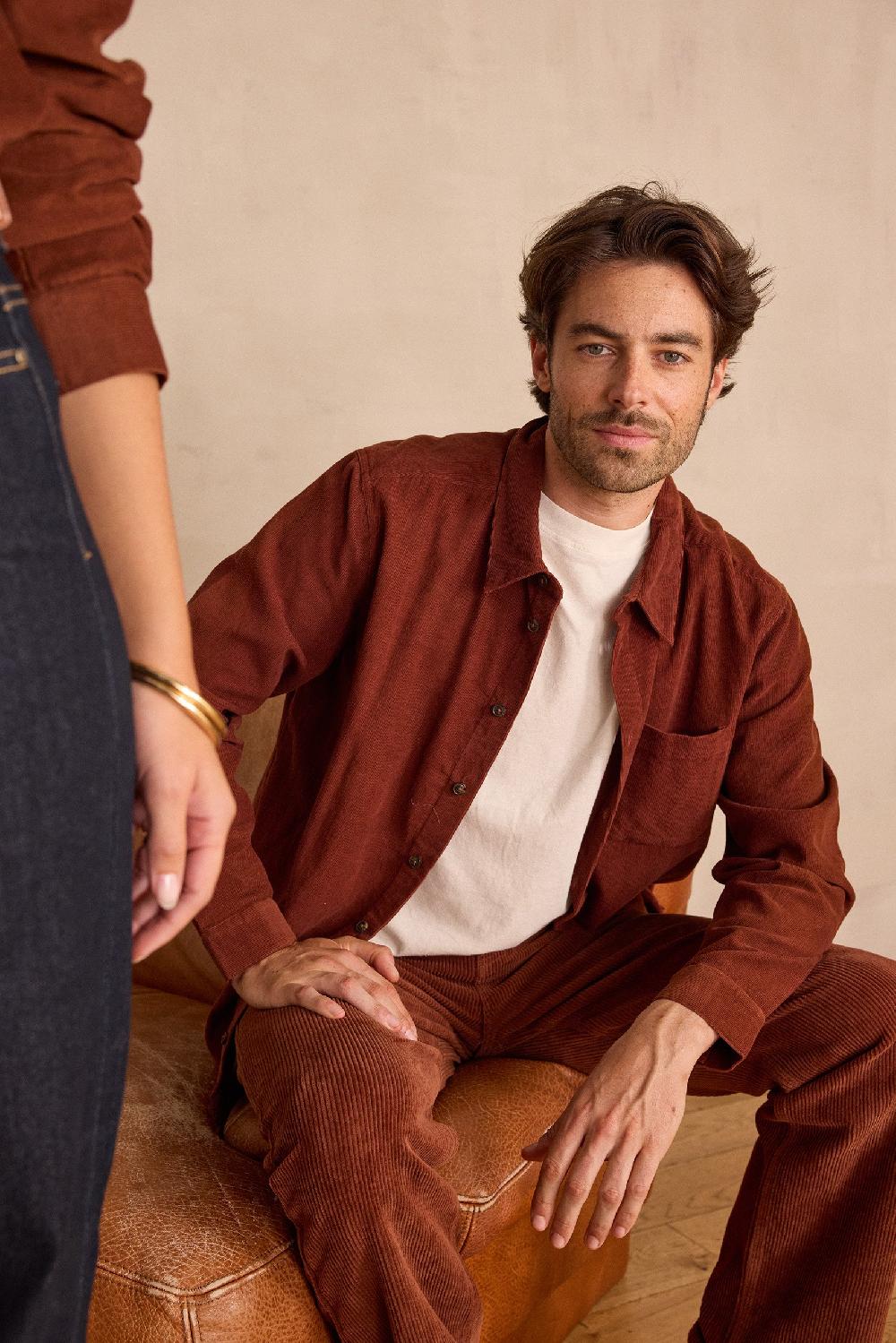 Maison 123 Unisex Corduroy Shirt In 100% Cotton INTREPIDE